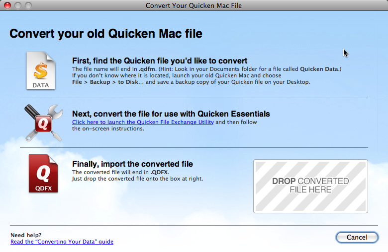 quicken for mac 2017 find where my qdf file is located